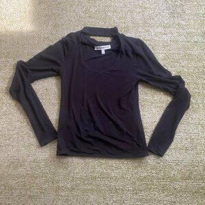 Long sleeve choker cutout top